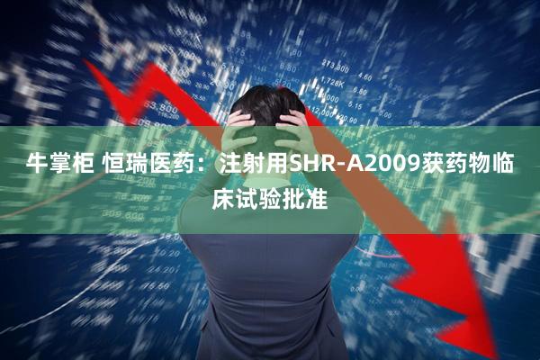 牛掌柜 恒瑞医药：注射用SHR-A2009获药物临床试验批准
