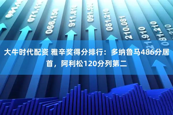 大牛时代配资 雅辛奖得分排行：多纳鲁马486分居首，阿利松120分列第二
